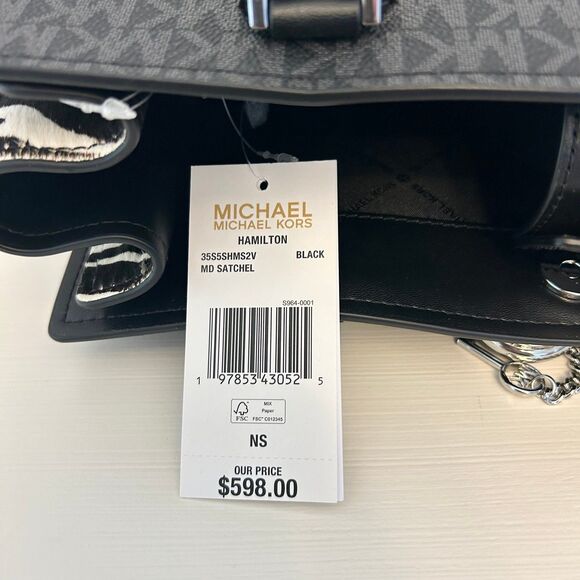 Michael Kors Purse Hamilton Medium Leather Satchel Camel - Picture 9 of 10